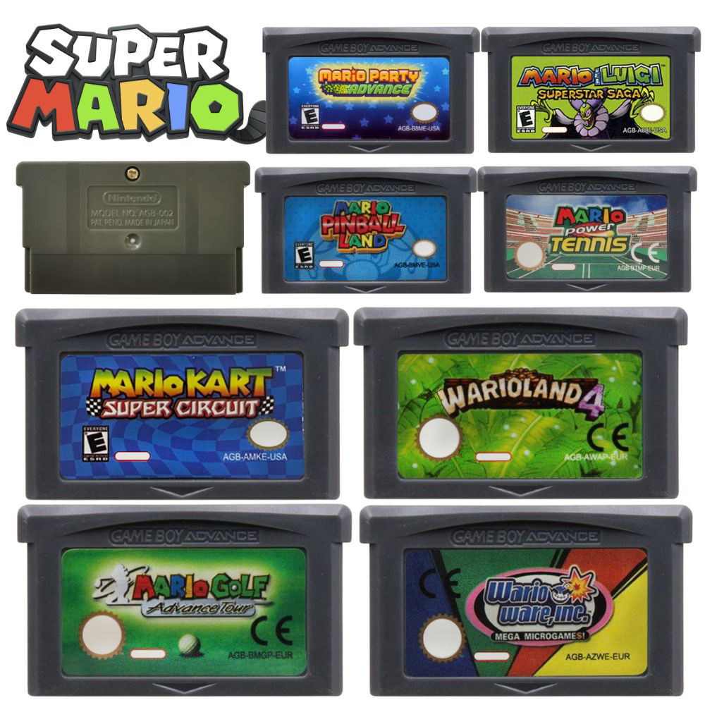 Gaming Console Mario - GBA Game Cartridge 32-Bit Video Game
