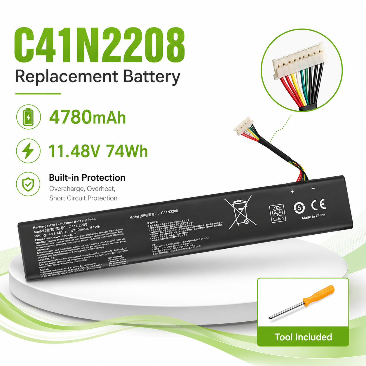Gaming Console Asus Rog - C41N2208 15.48V 74Wh Battery for ASUS