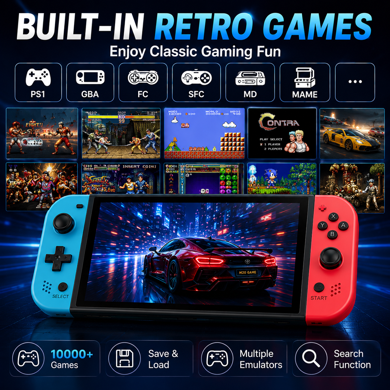 Gaming Console M20 Pro - M20 Pro Handheld Game Console 7