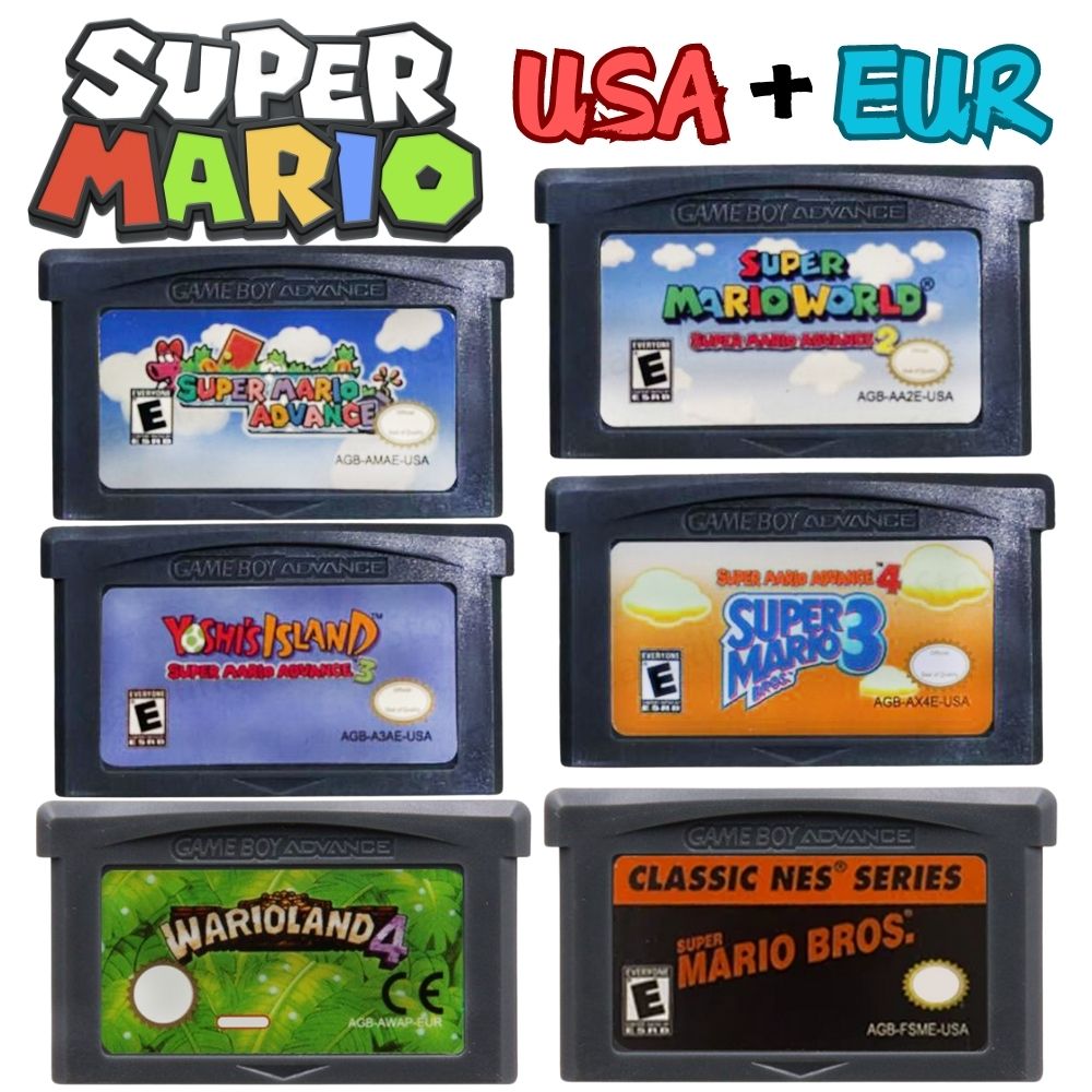 Mario GBA Games cards EUR USA  - Gaming Console Mario recensione e prezzo